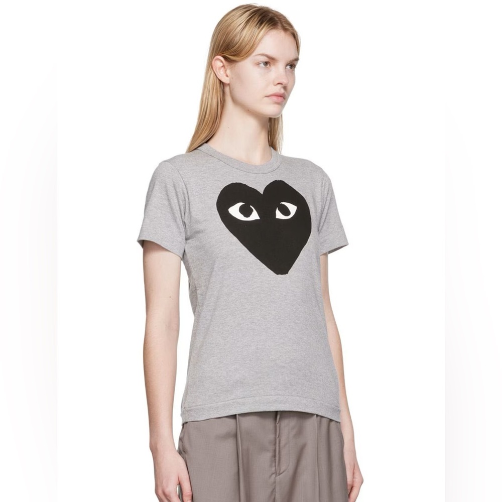Come des garçons play black heart tee shirt grey - Picture 9 of 12